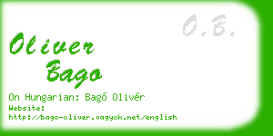 oliver bago business card